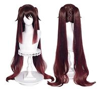 ydound 2022 Cos Wig Parrucca Cosplay Marrone Rosso for Gioco Genshin Impact Parrucche for Capelli Cosplay Dritti con Coda di Cavallo + cap (HU Tao)