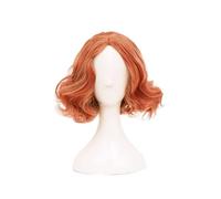 ydound 2022 Cos Wig Parrucca Cosplay Persona 5, Capelli Corti Ricci a Strati Arancioni for Haru Okumura Giochi di Ruolo Parrucche di Halloween con Cappuccio for Parrucca