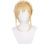 ydound 2022 Cos Wig Parrucca Lumine for Cosplay Anime Gioco Genshin Impact Parrucca Donna Biondo Capelli Corti Parrucca Viaggiatore Parrucca Costume di Halloween