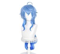 ydound 2022 Cos Wig Parrucca Lunga Blu for Genshin Impact Anime Cosplay Parrucche for Capelli Soffici con Cappuccio (Blu Ganyu)