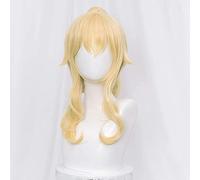 ydound 2022 Cos Wig Parrucca ondulata bionda a Coda di Cavallo for Jean Genshin Impact Gioco di Ruolo Parrucche for Capelli Cosplay Anime con trecce Frangia + Cappuccio