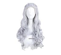 ydound 2022 Daenerys Targaryen Parrucche Cosplay Lunghi Argento Ondulato Grigio Capelli Sintetici Resistenti al Calore+ Tappo della Parrucca