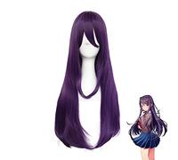 ydound 2022 DDLC. DOKI DOKI Letteratura Club Yuri Donne Viola Parrucca Lunga Cosplay Costume Cosplay Resistente al Calore Capelli Sintetici Party Party Play Partys