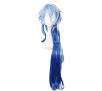 ydound 2022 Game Genshin Impact Wig, Parrucca Gan yu Cosplay Anime, Parrucca Blu Sfumata con Cappuccio for Parrucca Gratuito, for Halloween, Feste, Carnevale, Vita Notturna, Concerti, Matrimoni