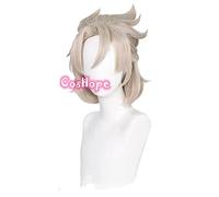 ydound 2022 Genshin Impact Albedo Cosplay Cosplay 35 cm Parrucca Breve Biancheria Cosplay Anime Cosplay Parrucche Resistenti al Calore Parrucche Sintetiche Resistenti al Calore Halloween
