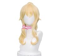 ydound 2022 Genshin Impact Jean Cosplay Donne 40cm Luce Luce Golden Parrucca Cosplay Anime Parrucche Cosplay Cosplay Parrucche Sintetiche Resistenti al Calore Halloween