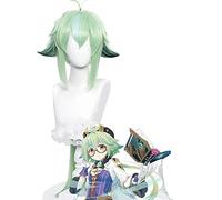 ydound 2022 Genshin Impact Sucrishe Cosplay Cosplay 85 cm Parrucca Lunga Verde Mela Parrucca Cosplay Anime Parrucche Cosplay Resistenti al Calore Parrucche Sintetiche Resistenti al Calore Halloween