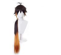 ydound 2022 Genshin Impact Wig Parrucche Cosplay Parrucche Xiao Parrucche Xiao Blu Gradiente Dharma Protector Yecha Synthetic Hair Halloween Party di Natale + Tappo della Parrucca Libera (Xiao)