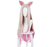 ydound 2022 Gioco Costume Ahri Cosplay Parrucca Long Blonde Pink Parrucche con Orecchie Halloween Party