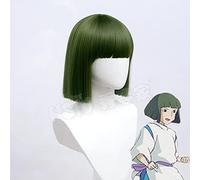 ydound 2022 Haku Nigihayami Kohakunushi Parrucca Anime spirité Via Cosplay Cosplay Verde Scuro Corto Fibra di Capelli Parrucca Sintetica+ Tappo della Parrucca
