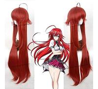 ydound 2022 High School DxD Rias Gremory Gremory 100 cm Vino Rosso Resistente al Calore Capelli Cosplay Costume Parrucca+ Tappo della Parrucca Libera