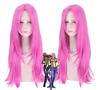 ydound 2022 JoJo' s Bizarre Adventure Diavolo Cosplay Parrucca Rosa Rossa Rossa Lunga Capelli Sintetici Capelli giogio Cosplay Costume Parrucche Anime