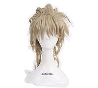 ydound 2022 JoJo' s Bizarre Adventure Diio Brando Cosplay Parrucca 45cm Bionda Media Acconciatura Media Capelli Sintetico Capelli Sintetici + Cappuccio Parrucca