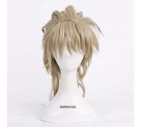 ydound 2022 JoJo' s Bizarre Adventure Dio Brando Cosplay Parrucca Cosplay 45cm Bionda Media Acconciatura Capelli termosato Resistente al Calore Capelli Sintetici+ Tappo Parrucca for i Fan