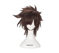 ydound 2022 JoJo' s Bizarre Adventure Joseph Joestar Parrucca Cosplay Wig Brown Corta Capelli Sintetici Resistenti al Calore+ Cappuccio Parrucca