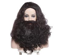 ydound 2022 L-e- Mail Parrucca albu Dumbledore Parrucche Cosplay Lucius Malfoy rubuus Hagrid Bellatrix lestrange Moive Parrucca di Halloween Capelli Sintetici 20inches Marrone Scuro