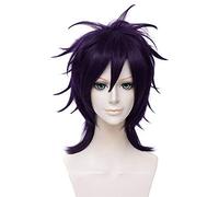 ydound 2022 Lanciante Bizzarro di JoJo Adventure Narancia Ghirga Purple Black Styled Donna Cosplay Party Fashion Anime Costume Umano Parrucche Complete Capelli Sintetici Fibra Resistente al Calore