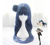 ydound 2022 LoveLive! Sunshine Tsushima Yoshiko Parrucca Cosplay Costume Amore in Diretta Long Dark Blue Blue Donne Sintetiche Capelli Sintetici Halloween Party Party Party