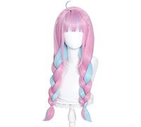 ydound 2022 Minato Aqua Cosplay Parrucca Girls Long 2 Trecce Pink Blue Capelli Sintetici Halloween Party Play Play +cap ( Color : Pink Blue )