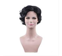 ydound 2022 Miss Peregrine' s Home for Bambini peculiari Miss Perry Green Cosplay Wig Eva Green Black Short Capelli Ricci Parrucche