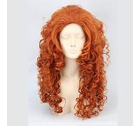ydound 2022 Movie Brave Long Ricci Princess Merida Parrucca Cosplay for Cosplay Orange Hair + Hair Net