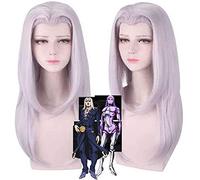 ydound 2022 Parrucca Anime Leone Abbacchio JoJo' s Bizarre Adventure Cosplay Comic- con Halloween Party Party Carnival Adult Anime Ventilatori Regalo( Parrucca in Argento Viola Capelli Lunghi)