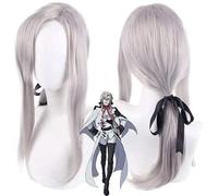 ydound 2022 Parrucca Cosplay Anime Seraph of The End Ferid Silid Silver Silver Grigio Capelli Lunghi Viola Comic- con Natale Carnevale di Halloween Party Quotidiano Vita di Moda Parrucca