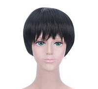 ydound 2022 Parrucca Cosplay Anime Yuri!!!on Ice Katsuki Yuri, Capelli Corti e Lisci Neri da Uomo con Cuffia for Parrucca, da Indossare Tutti i Giorni, Halloween, Feste, Carnevale, Vita Notturna