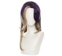 ydound 2022 Parrucca Cosplay di Giochi di Anime Parrucca Coven Ahri Parrucca Marrone Mista Viola ondulata Lunga Capelli Sintetici Resistenti al Calore