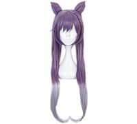 ydound 2022 Parrucca Genshin Impact, Parrucca Keqing for Cosplay Anime, con Cappuccio for Parrucca Gratuito, for Halloween, Feste, Carnevale, Vita Notturna, concerti, Matrimoni