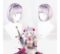 ydound 2022 Parrucca Genshin Impact, Parrucca Noelle Cosplay Anime, con Cappuccio for Parrucca Gratuito, for Halloween, Feste, Carnevale, Vita Notturna, Concerti, Matrimoni