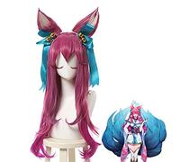 ydound 2022 Parrucche Cosplay Anime, Spirito Blossom Ahri Parrucche Cosplay con Tappo della Parrucca Gratis (Colore:Rosa) ( Color : Pink )