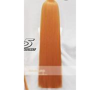 ydound 2022 Persona5 Futaba Sakura Parrucca Cosplay 100cm Long Dritto Agrumi Arancione Resistente al Calore Parrucca Costume+Occhiali+ Tappo della Parrucca Solo Parrucca e Tappo della Parrucca