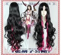 ydound 2022 Sessyoin Kiara Cosplay Parrucca del Parrucca del Fattore Grand Order Long Black Black Mix Pink Ricci Capelli Sintetici ondulati+ Tappo della Parrucca Libera
