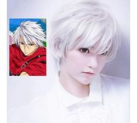 ydound 2022 Spunderer Licht Bach Parrucca Cosplay Parrucca Leggendaria Red Baron Bianco Bianco Fluffy Parrucca Corta Kimono Giapponese Animie Puntelli Carnical Comic con Sacchetto Licht Bach