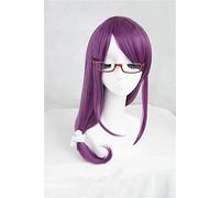 ydound 2022 Tokyo Ghoul Guru Rize Kamishiro Lungo Ondulato Viola Resistente al Calore Capelli Sintetici Parrucca Cosplay+ Parrucca cap +Occhiali
