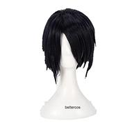 ydound 2022 Uchiha Sasuke Parrucca Cosplay Breve Parrucca Sintetica Resistente al Calore Nero+ Tappo della Parrucca