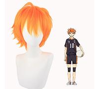 ydound 2022 . Unisex Haikyuu ! Hinata Shoyo Donne Mens Maschio Breve Fluffy Dritto Arancione Parrucche for Capelli Anime Cosplay Party Abito Costume Parrucca Sintetica