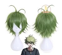 ydound 2022 v3 Rantaro amami Parrucca Cosplay Verde Corto Riccio Resistente al Calore Capelli Rantou Dangan Ronpa Party Parrucca + Tappo della Parrucca