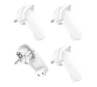 YdseozOA 4 connettori piatti, spina Schuko ad angolo 250 V, spina piatta europea, per cavi fino a 3 x 1,5 mm², spina piatta europea, colore: bianco
