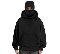 Ydsxlp Felpe con cappuccio da donna oversize a maniche lunghe calda felpa da viaggio elegante tinta unita doppio cappuccio felpe autunno inverno resistente al vento felpa atletica allenamento pullover