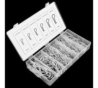 YDuupxe 150 Copiglie per Trattore in Acciaio Al Carbonio Zincato, Coppiglie Divise per Set di Clamp/Holder per Perni di Traino con Custodia Trasparente Richiudibile, Confezione Risparmio - 6 Diverse