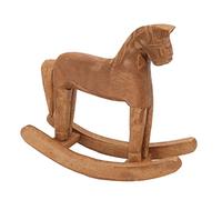YDuupxe Cavallo a Dondolo in Legno di Pino di Alta qualità, Decorazione con Scultura di Cavallo Intagliato a Mano per la Casa, l'ufficio, Ornamento da Tavolo Unico con un da Sogno da Favola per il