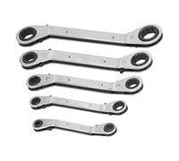 YDuupxe Chiave a Cricchetto Chiave a Doppia estremità Cromata, Cricchetto in Acciaio, Set da 5 Pezzi per Riparazione Auto e Smontaggio Meccanico