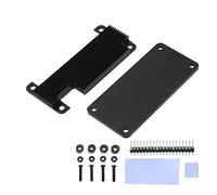 YDuupxe Kit Custodia Protettiva, Custodia in Lega di Alluminio a Raffreddamento Rapido in Lega di Alluminio con Dissipatore di Calore per R Pi Zero 2W (Intestazione pin colorato guscio nero)