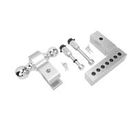 YDuupxe Kit Gancio di Traino Regolabile, Acciaio Inossidabile, capacità 12.500 Libbre, Abbassamento e Sollevamento da 6 Pollici, per Gancio di Trazione per Camion Pesanti da 2 Pollici (Argento