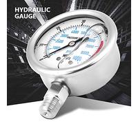 YDuupxe Manometro Idraulico, Manometro in Acciaio Inossidabile, Doppia Scala 0-9000PSI per Tubi per e Applicazioni Industriali