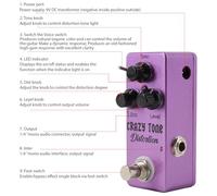 YDuupxe Mini Pedale di Distorsione per Chitarra, Guscio in Lega di Zinco con True Bypass, Controllo del Livello di Contrasto del Tono per Chitarristi Metal Rock Blues