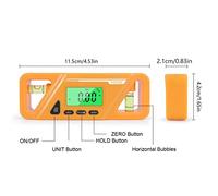 YDuupxe Mirino Angolare Digitale con Base Magnetica, Strumento di Livello Inclinometro in Plastica, Precisione 0,05 Gradi, Completo per Falegnami e Uso Generale in Edilizia (ORANGE)