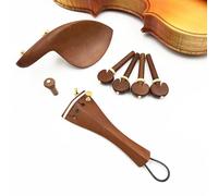 YDVGERTH Accessori per Violino 4/4 Set Completo di Accessori in Legno di Giuggiola per Violino Mentoniera/Coda/Perno per Corda/cordiera/Corda per Coda con Regolazione Fine(B)